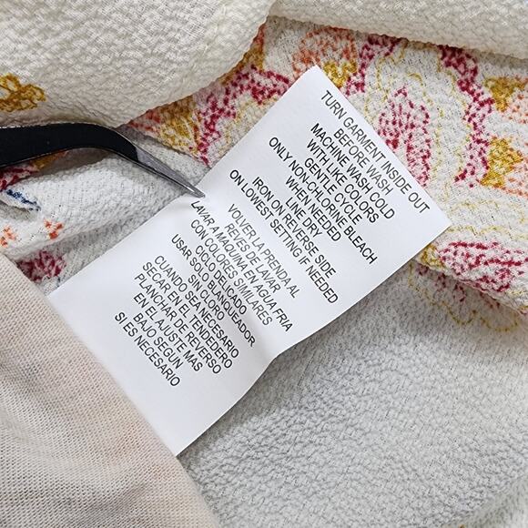 JOLT Top Womens S Cream Floral Crochet Embroidered Trim Sleeveless Halter Tank - Picture 9 of 12